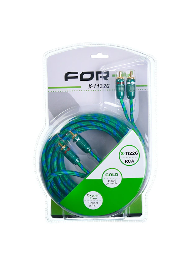 forx 2 rca 2 rca Fiber Örgülü 5 Mt Amfi Sinyal Kablosu